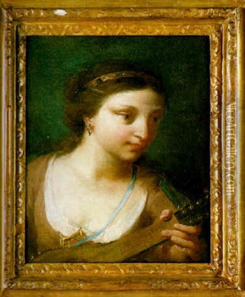 Fanciulla Con Flauto Oil Painting - Domenico Maggiotto