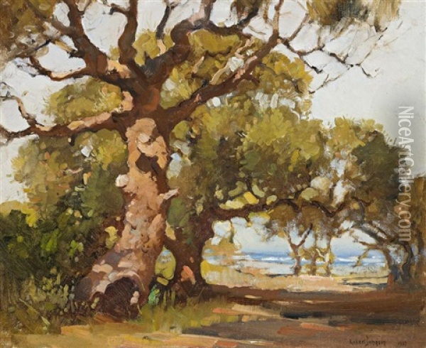 Gum Tree At Palm Beach Oil Painting - Robert Johnson