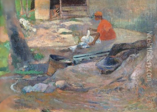 La Petite Laveuse Oil Painting - Paul Gauguin