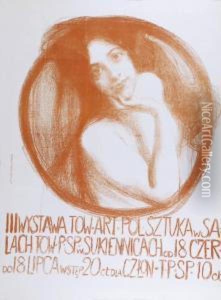 Plakat Iii Wystawy Towarzystwa Oil Painting - Teodor Axentowicz