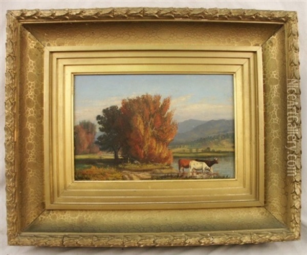 Cows Oil Painting - Albert Fitch Bellows
