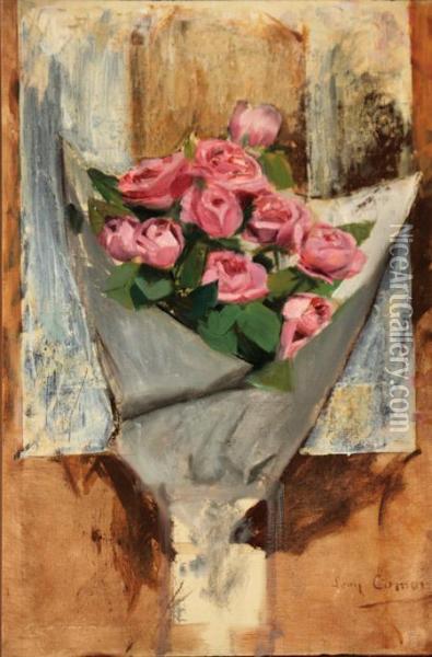 Pink Roses Oil Painting - Leon Francois Comerre