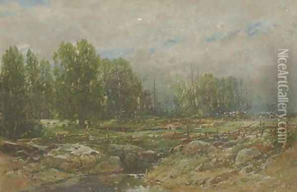 Landscape with Brook Oil Painting - William Louis Sonntag