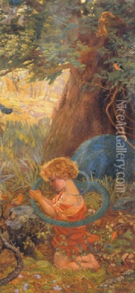 The Rescue Oil Painting - Arthur Hughes