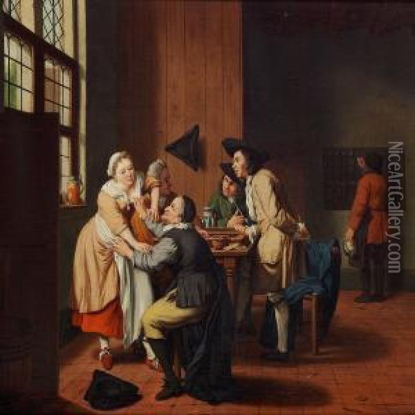 Interior Froman Inn Oil Painting - Jan Jozef, the Younger Horemans