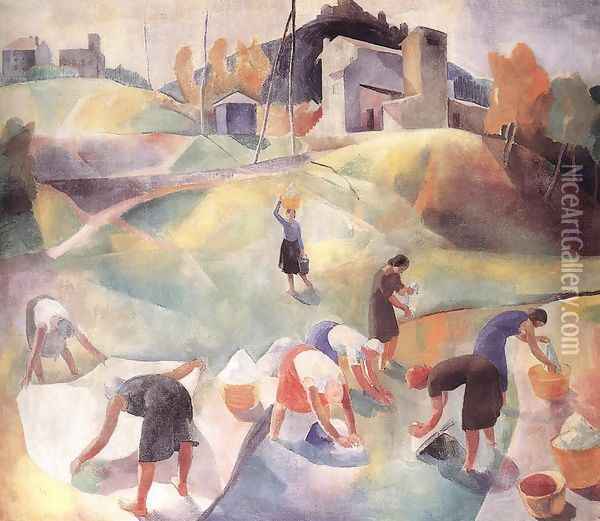 Washer-women 1930 Oil Painting - Karoly Patko