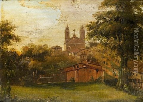 The Church Of Santa Fede, Mexico Oil Painting - Abraham Louis Buvelot