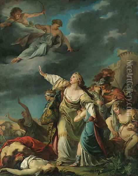 The destruction of the children of Niobe Oil Painting - French School