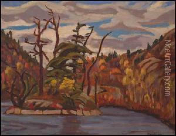 French River, New Brunswick Oil Painting - Frederick Grant Banting