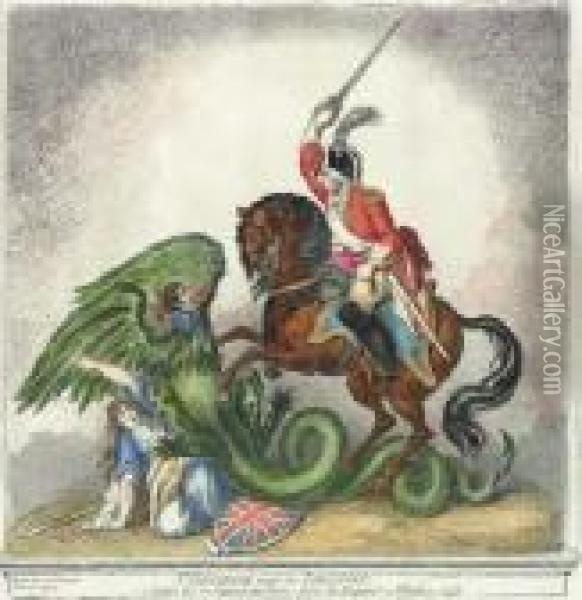 St. George And The Dragon Oil Painting - James Gillray