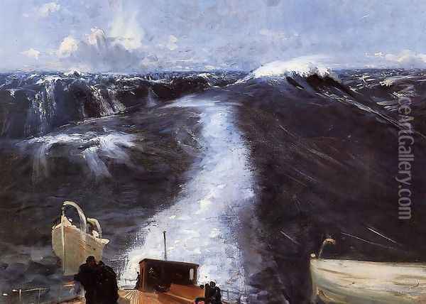 Atlantic Storm Oil Painting - John Singer Sargent