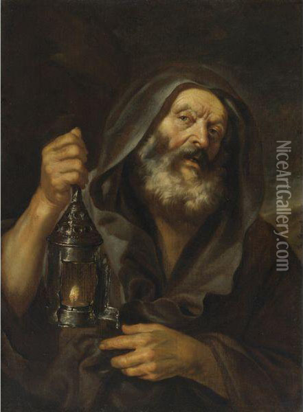 Diogenes With His Lantern, In Search Of An Honest Man Oil Painting - Mattia Preti