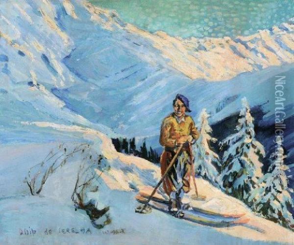Le Skieur Oil Painting - Ossy De Perelma