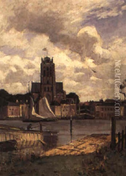 Gardsbild, Dordrecht Oil Painting - Carl Skanberg