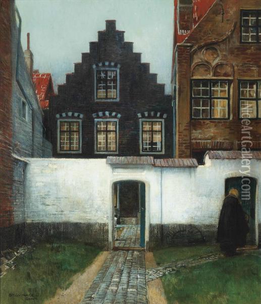 Beguinage In Gent Oil Painting - Raimund Germela