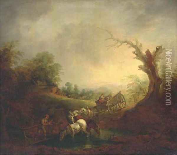 The ford Oil Painting - Thomas Gainsborough