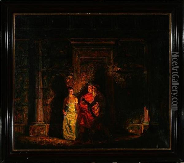 Diogenes Is Seeking An Honest Man. Unsigned Oil Painting - Oluf Hartmann
