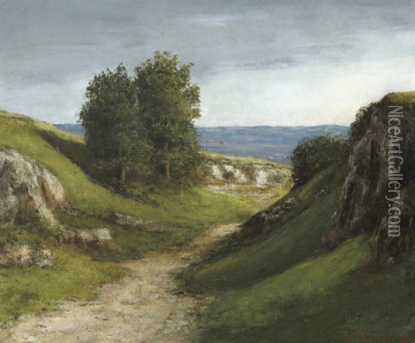 Paysage Gruyere Oil Painting - Gustave Courbet