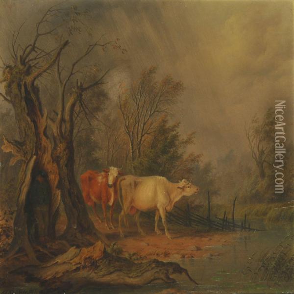 In Shelter From Rain And Wind Oil Painting - Albert T. Kjellberg