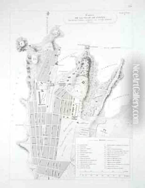 Plan of the Town of Sydney Oil Painting - Louis Claude Desaulses de Freycinet