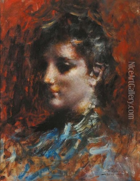 Ritratto Femminile Oil Painting - Luigi Conconi