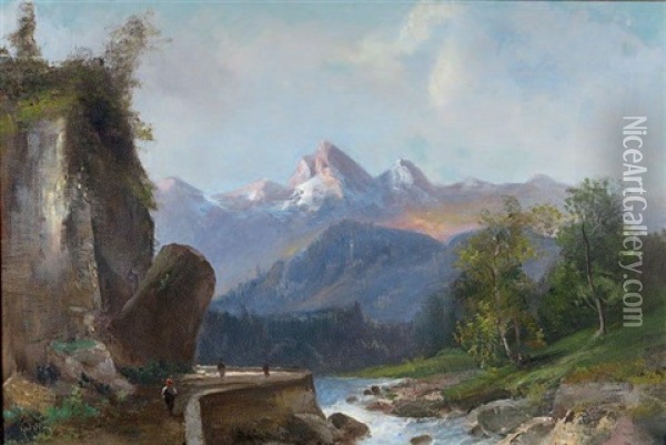 Paysage De Montagnes Oil Painting - Emile Godchaux