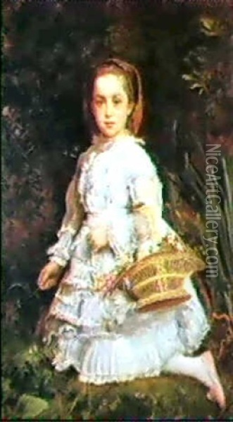 Portrait Of Gracia Lees, Daughter Of T.evans Lees, Esq. Oil Painting - John Everett Millais