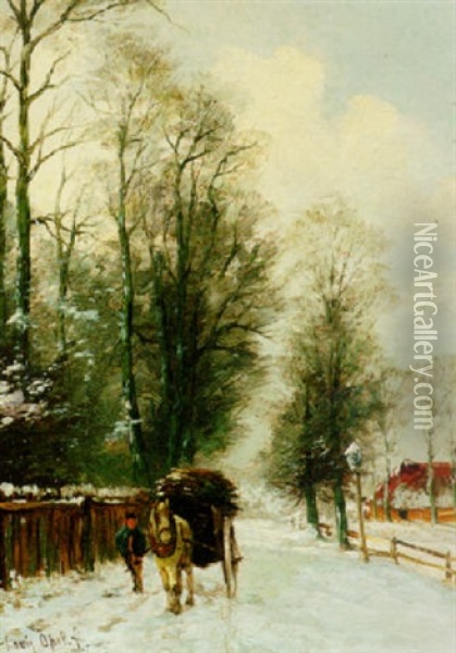 In Winter-time Oil Painting - Louis Apol