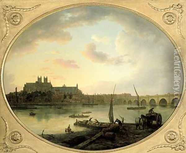 Westminster Bridge 1774 Oil Painting - William Marlow