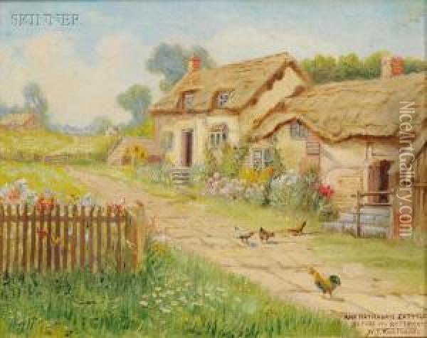 Ann Hathaway's Cottage Before Its Restoration Oil Painting - William T. Robinson