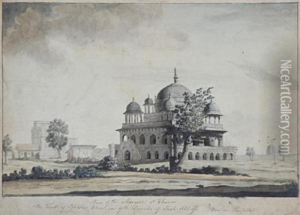 Mosque At Chinno Oil Painting - Thomas Daniell