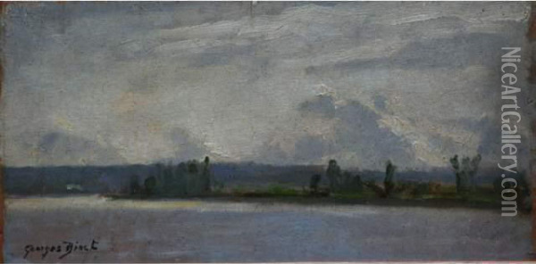 Bord De Seine Sous L'orage Oil Painting - Georges Binet