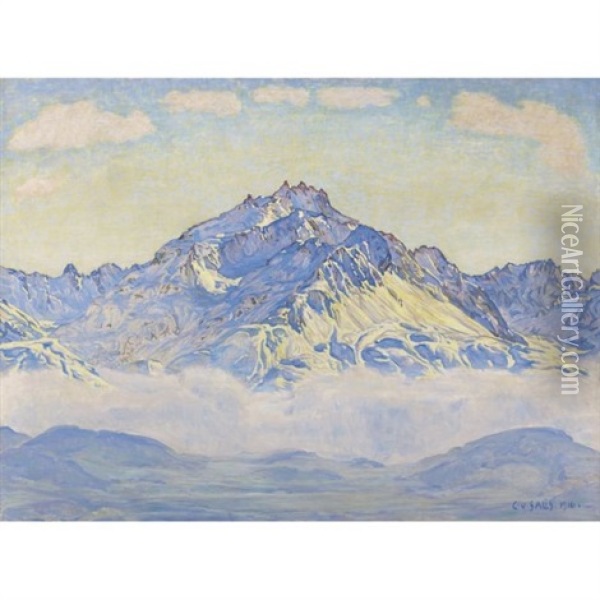 Winterlandschaft (winter Landscape) Oil Painting - Carl Albert Von Salis-Soglio