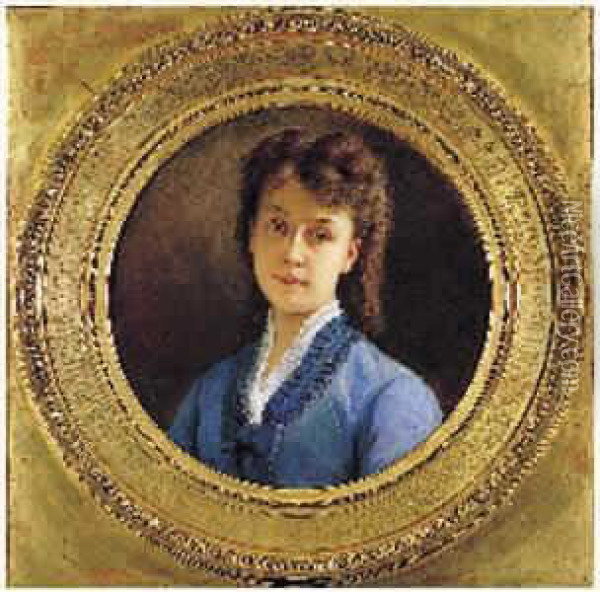 Jeune Femme En Bleu Oil Painting - Felix Joseph Barrias