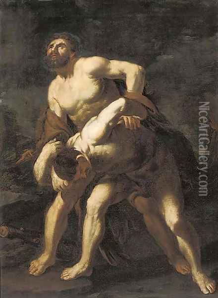 Hercules and Achelous Oil Painting - Luca Giordano