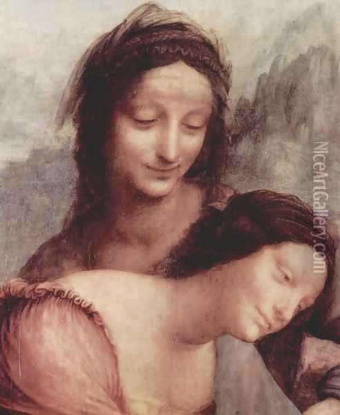 The Virgin and Child with St Anne (detail) Oil Painting - Leonardo Da Vinci