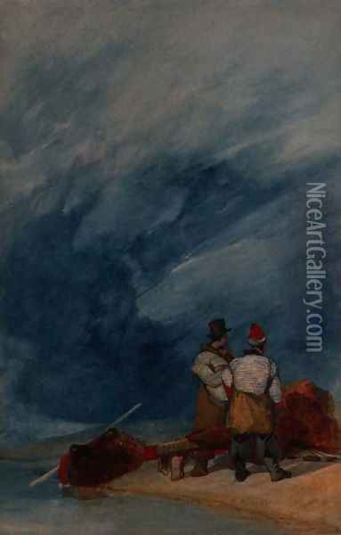 Stormy Weather, c.1831-3 Oil Painting - John Sell Cotman