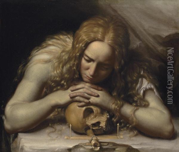 The Penitent Magdalene Oil Painting - Francesco Lupicini