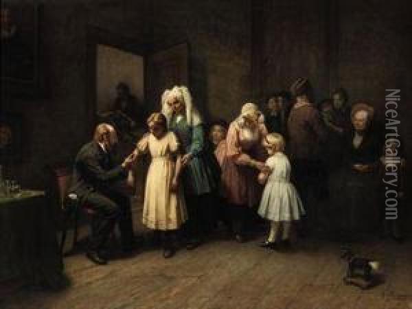 The Vaccination Room Oil Painting - Gerrit Postma