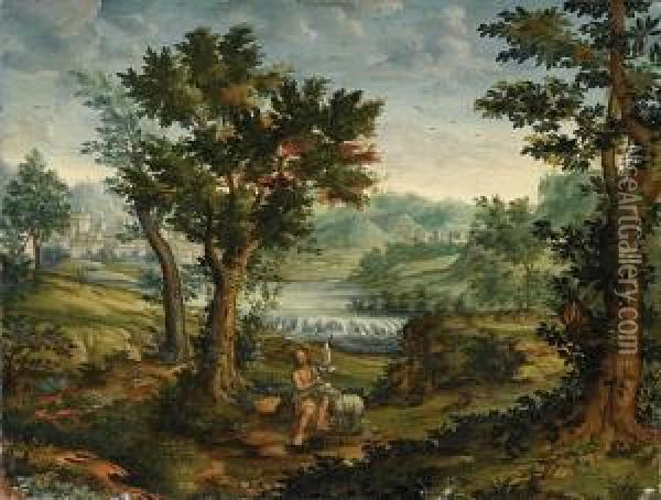Flusslandschaft Mit Johannes Dem Taufer Oil Painting - Lucas van Valckenborch