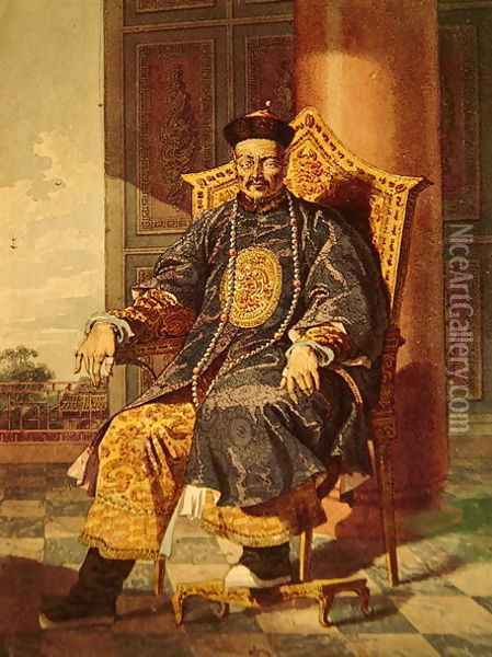Portrait of Tchien Lung Emperor, 1793 Oil Painting - Anonymous Artist