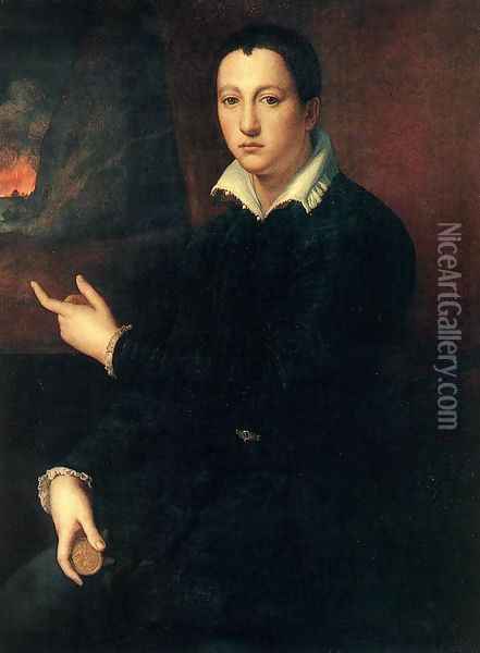 Portrait of a Young Man Oil Painting - Alessandro Allori