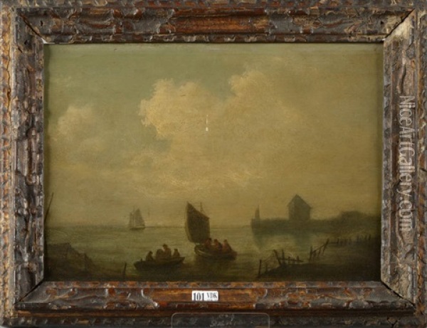 Pecheurs En Bord De Mer Oil Painting - Baron Jean Antoine Theodore Gudin