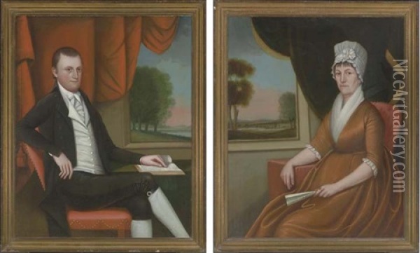 Portrait Of Mr.nathaniel Ruggles (+ Portrait Of Mrs Martha Ruggles; Pair) Oil Painting - Ralph Eleaser Whiteside Earl