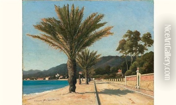 Cannes Oil Painting - Ferdinand Jules Albert Gosselin