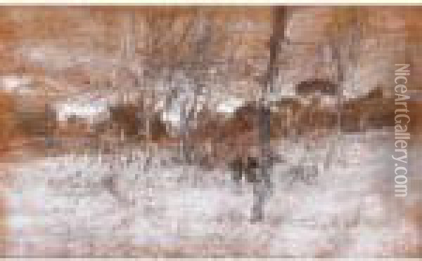 Paesaggio, Impressioni In Bianco E Nero Oil Painting - Giuseppe Casciaro