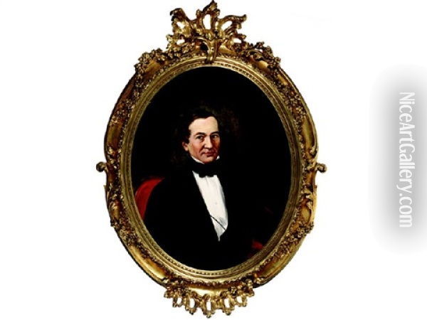 Half-length Portrait Of George W. Tracy Oil Painting - Manuel Joachim De Franca