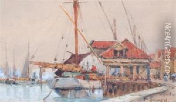 Harbour Scene Oil Painting - Wilfrid Ball