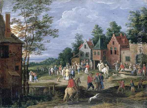 Village Scene (2) Oil Painting - Pieter Gijsels