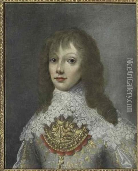 Portrait Presume De Charles Iiie, Fils De Nicolas De Baignart 
Et De Demoiselle Marie De Moncy. Oil Painting - Philippe Lallemant